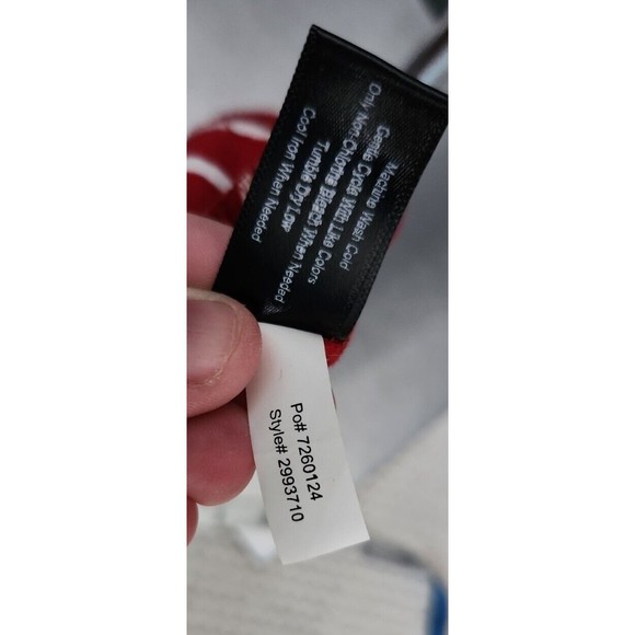 Boston Proper Off Shoulder Top Size Small Inset Bra Cranberry Red White Striped - Picture 11 of 11